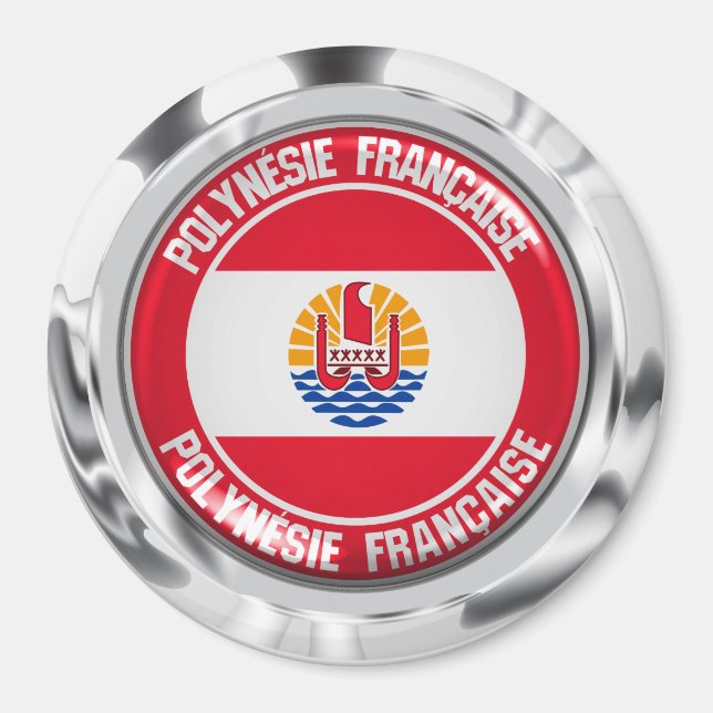Imã Polinésia Francesa Redonda Emblem (Frente)