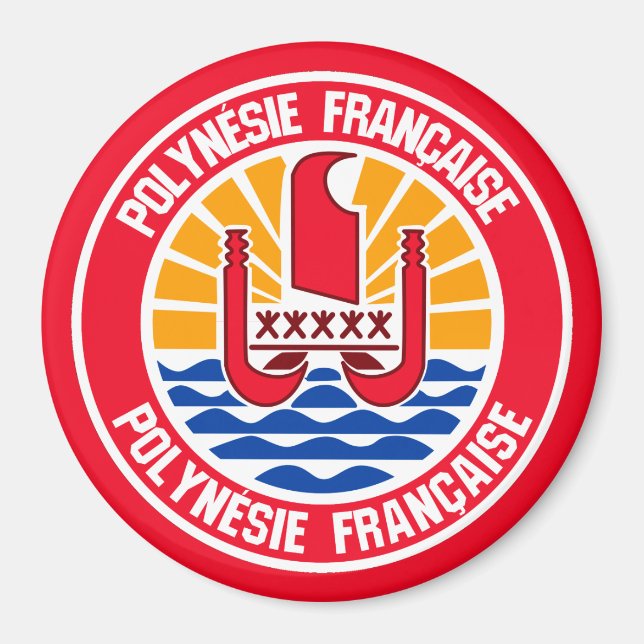 Imã Polinésia Francesa Round Emblem (Frente)