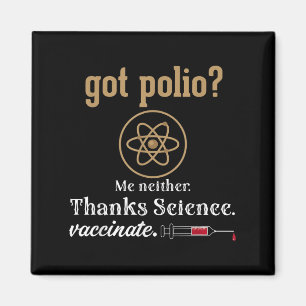 Imã Polio de Ciência do Humor Gráfico Engraçado Vacina