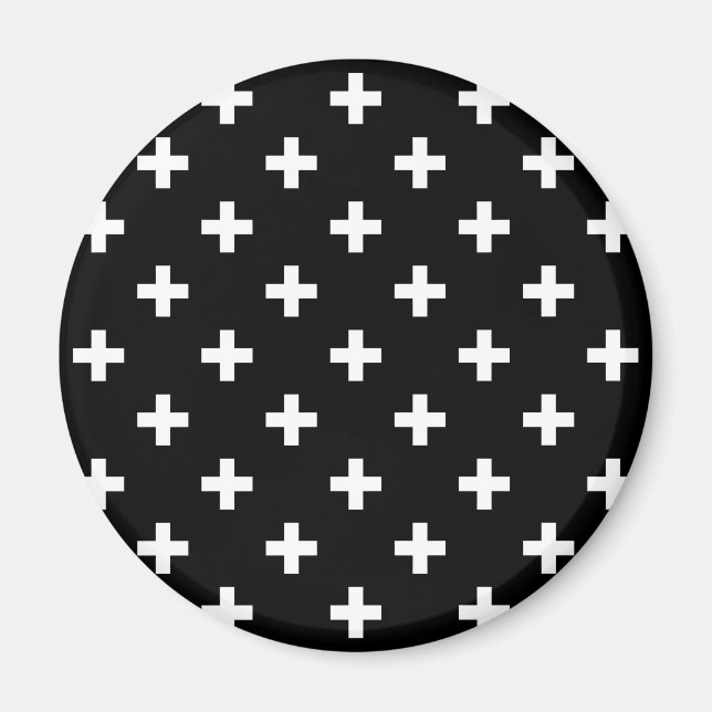 Imã Polka branca cruza a preto (Frente)