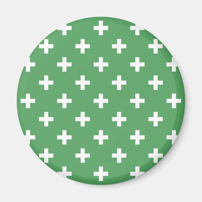 Imã Polka branca cruza a verde (Frente)