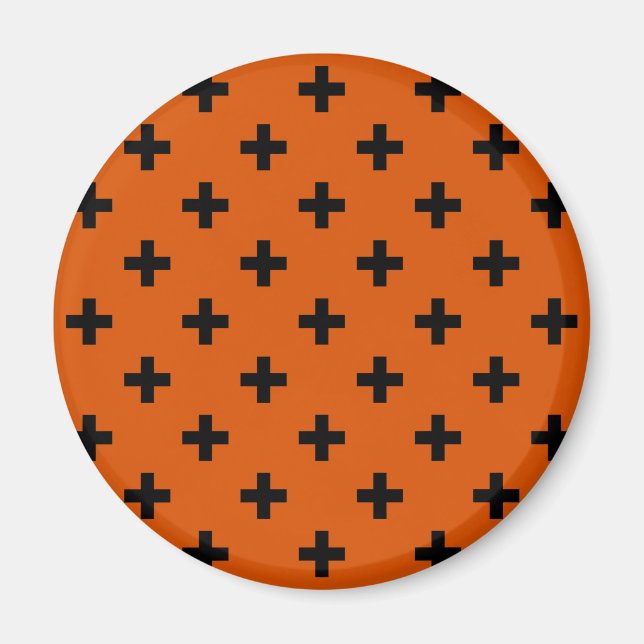 Imã Polka negra cruza a laranja (Frente)