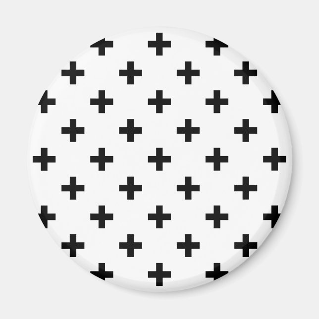 Imã Polka preto cruza em branco (Frente)