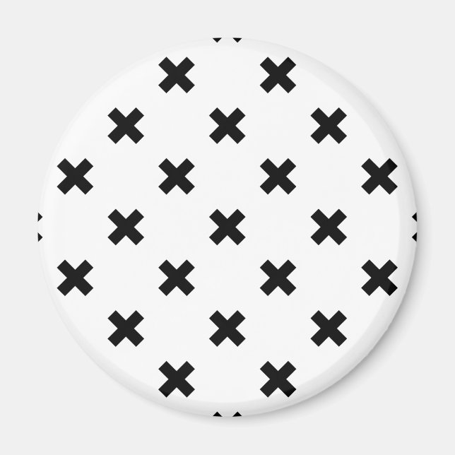 Imã Polka preto cruza em branco (Frente)