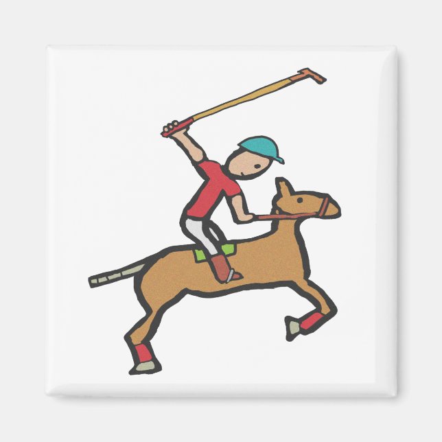 Imã Polo Playing Horse e Rider (Frente)