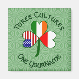 Imã Polonês Irish American Flags Shamrock Seu Nome