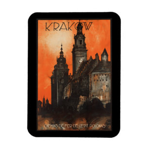Ímã Polônia de Krakow - poster de viagens polonês do