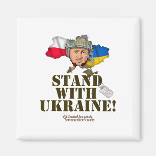 Imã Polônia Ucrânia Zelensky Placa para Cachorro Fique