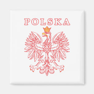 Imã Polska Com Águia Polonesa Vermelha