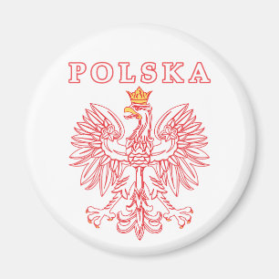 Imã Polska Com Águia Polonesa Vermelha