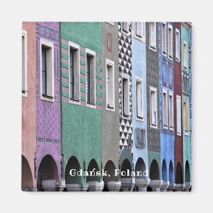Imã Polska Polônia Gdańsk Cidade antiga vintage Polôni
