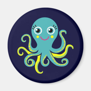 Imã Polvo azul e amarelo