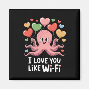 Imã Polvo Com Corações Balões Eu Te Amo Como Wi-fi