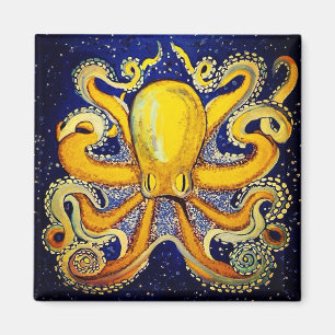 Imã Polvo Dourado no azul
