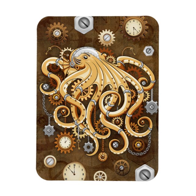 Ímã Polvo Steampunk Retro Fantasia Mecânica (Vertical)