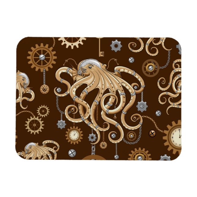 Ímã Polvo Steampunk Retro Fantasia Mecânica (Horizontal)