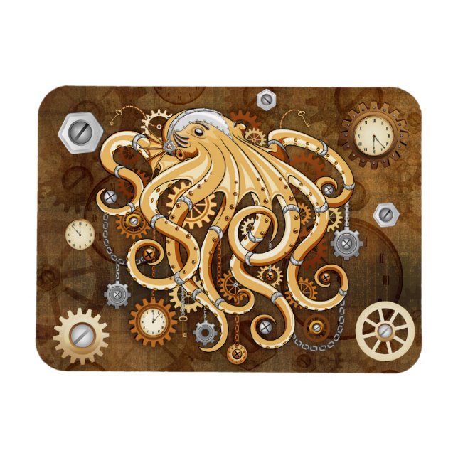 Ímã Polvo Steampunk Retro Fantasia Mecânica (Horizontal)