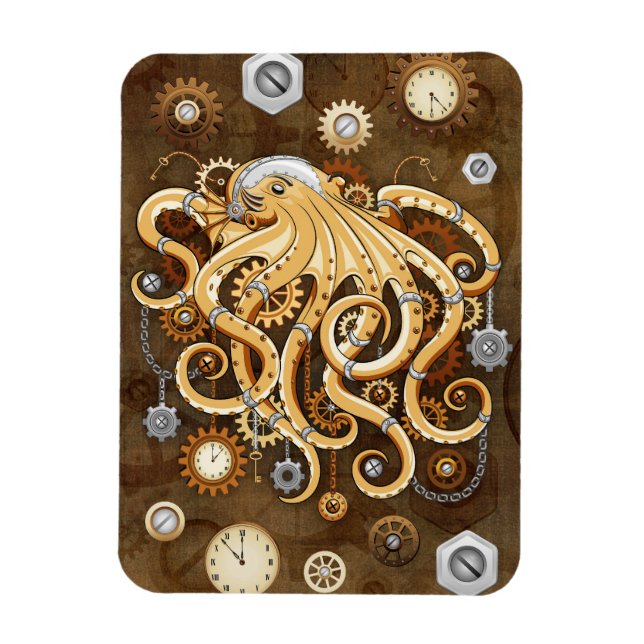 Ímã Polvo Steampunk Retro Fantasia Mecânica (Vertical)