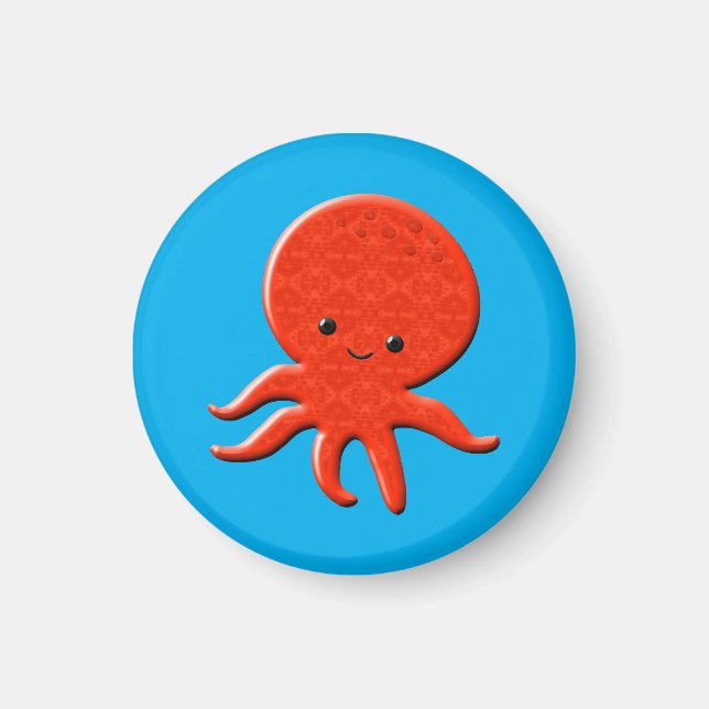 Imã Polvo Vermelho Fofo (Frente)