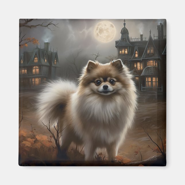 Imã Pomerânia Halloween Assustador (Frente)