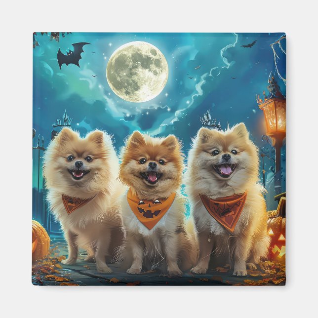 Imã Pomerânia Halloween Assustador (Frente)