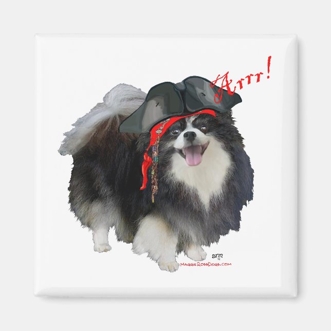 Imã Pomerânia Preto Pirata - Arrr! (Frente)