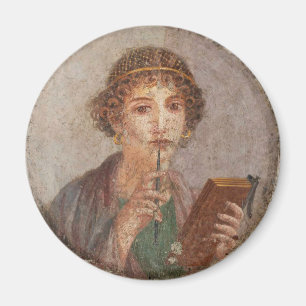 Imã Pompeia Sappho Roman Art Jovem Mulher Stylus Table