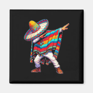 Imã Poncho Mexicano Dabbing Cinco De Mayo Homem Sombre