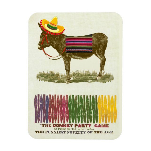 Ímã Ponha a cauda no burro (Vertical)