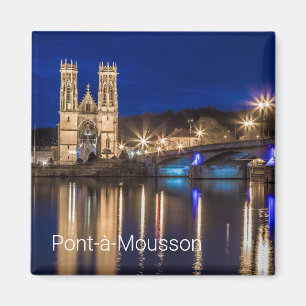Imã Pont a Mousson Panorama com Moselle Souvenir