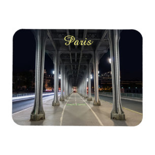 Ímã Pont de Bir-Hakeim à noite - Paris, França