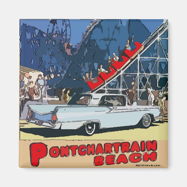 Imã Pontchartrain Beach Zephyr Vintage (Frente)