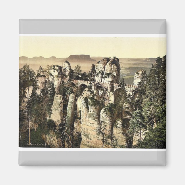 Imã Ponte, Bastion, Saxónia, Alemanha raro Photochr (Frente)