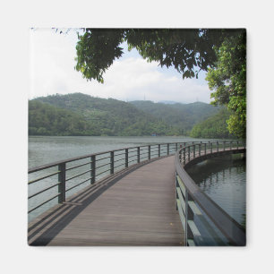 Imã Ponte Bicicleta Sobre Água