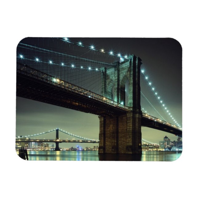 Ímã Ponte Brooklyn à noite em Manhattan (Horizontal)