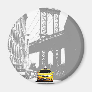Imã Ponte Brooklyn Nova Iorque Táxi Amarelo Nyc