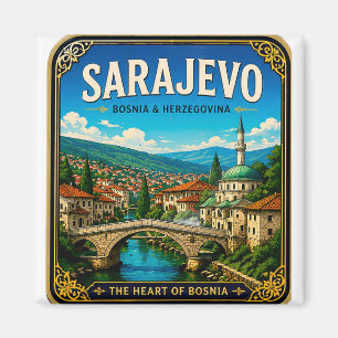Imã 🧲 Ponte da Cidade Velha de Sarajevo Lembrança de 