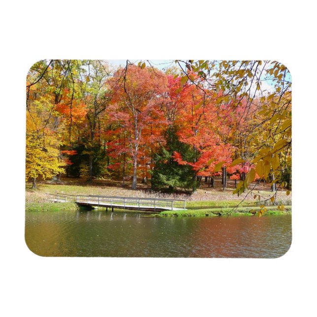 Ímã Ponte da Seven Springs Fall III Paisagem de Outono (Horizontal)