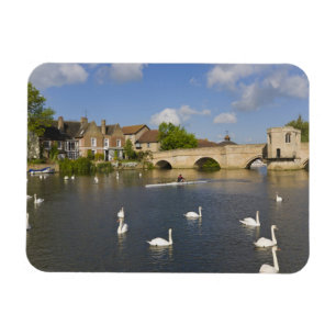 Ímã Ponte de arco de pedra e Rio Ouse, St Ives,