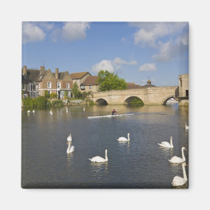 Imã Ponte de arco de pedra e Rio Ouse, St Ives,