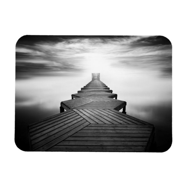 Ímã Ponte de madeira sobre o mar (Horizontal)