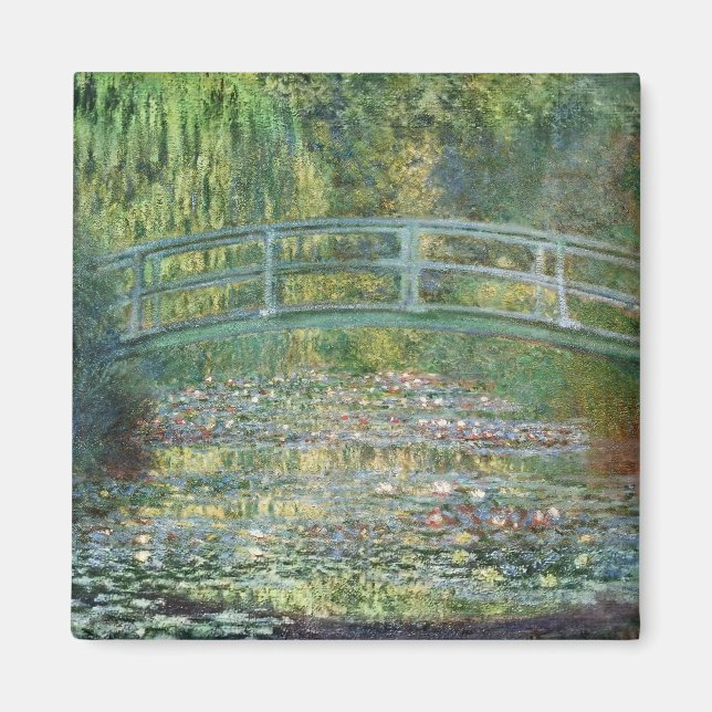 Imã Ponte Japonesa de Claude Monet Arte da Ninféia (Frente)