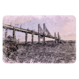 Ímã Ponte Kessock Escócia Aquarela Artística