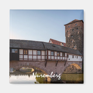 Imã Ponte medieval antiga em Nuremberga, Alemanha