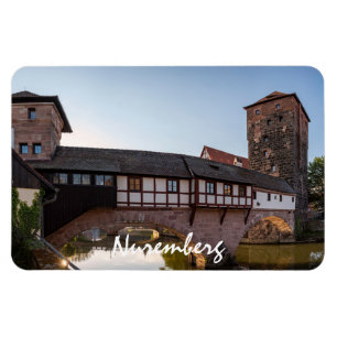 Ímã Ponte medieval antiga em Nuremberga, Alemanha