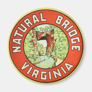 Imã Ponte Natural Virginia viagens vintage Magnet