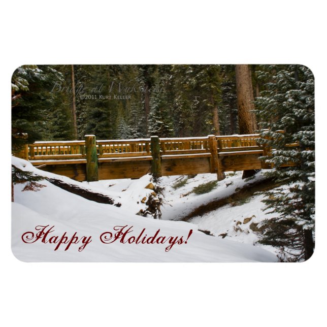 Ímã Ponte no Wuksachi Happy Holidays Flexi Magnet (Horizontal)
