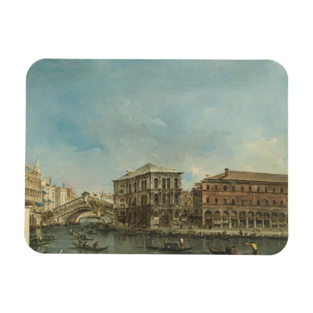 Ímã Ponte Rialto com Palazzo dei Camerlenghi (Horizontal)