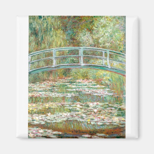 Imã Ponte sobre um lixão de água por Claude Monet (Frente)