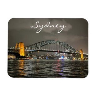 Ímã Ponte Sydney Harbor por noite, Austrália, foto